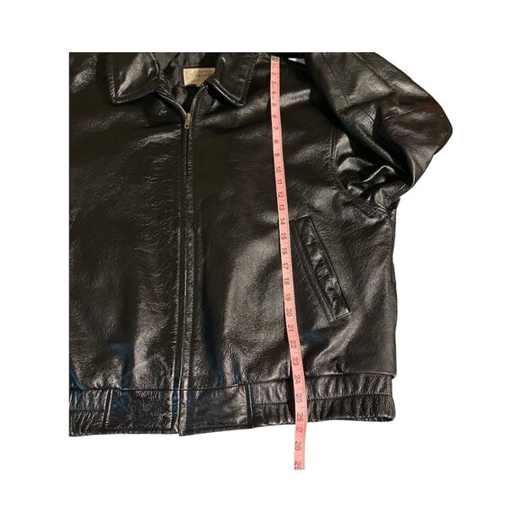 Vintage St. John's Bay Genuine Leather Men's Bomber Jacket Quilted Size XL - Picture 7 of 14